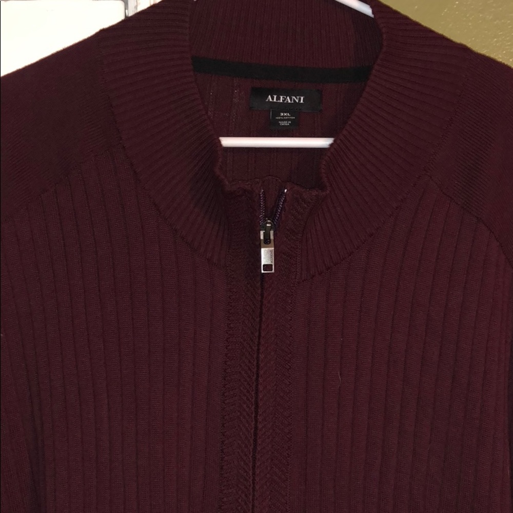 Men’s Alfani ribbed Zip up sweater! Used once 3XL